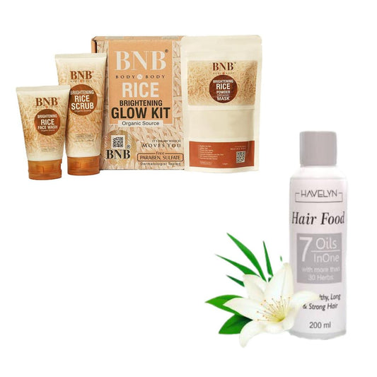 BNB Whitening KIT and hair care product.
