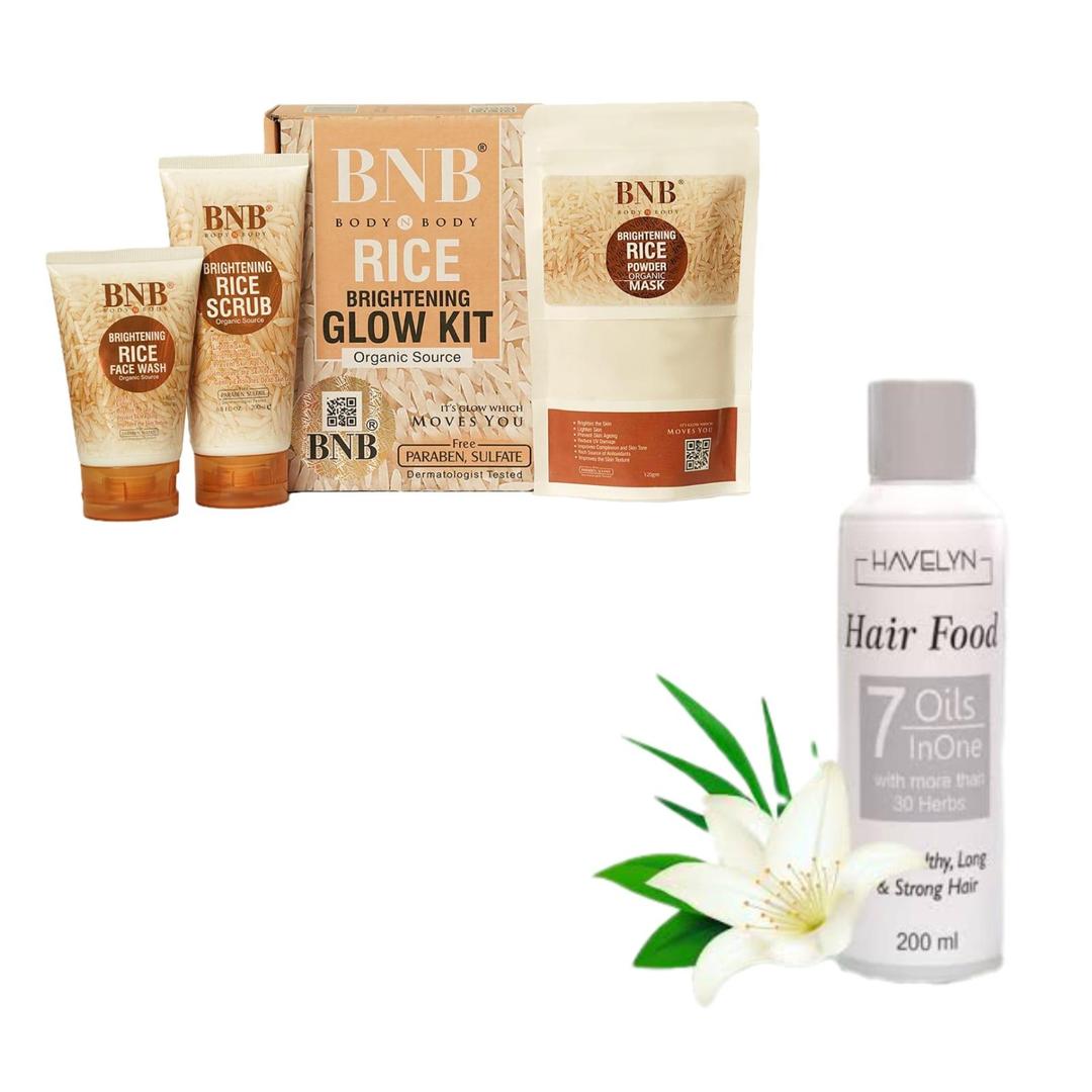 BNB Whitening KIT and hair care product.
