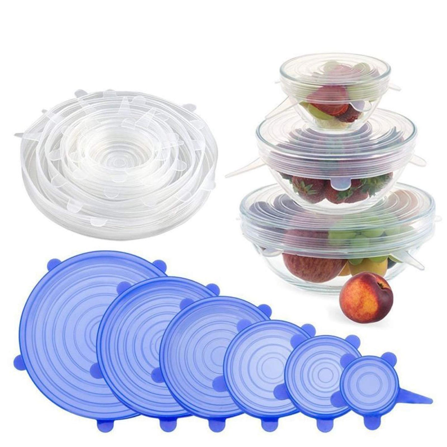 House of Quirk Reusable Silicone  Durable Food Storage Covers for Bowls,