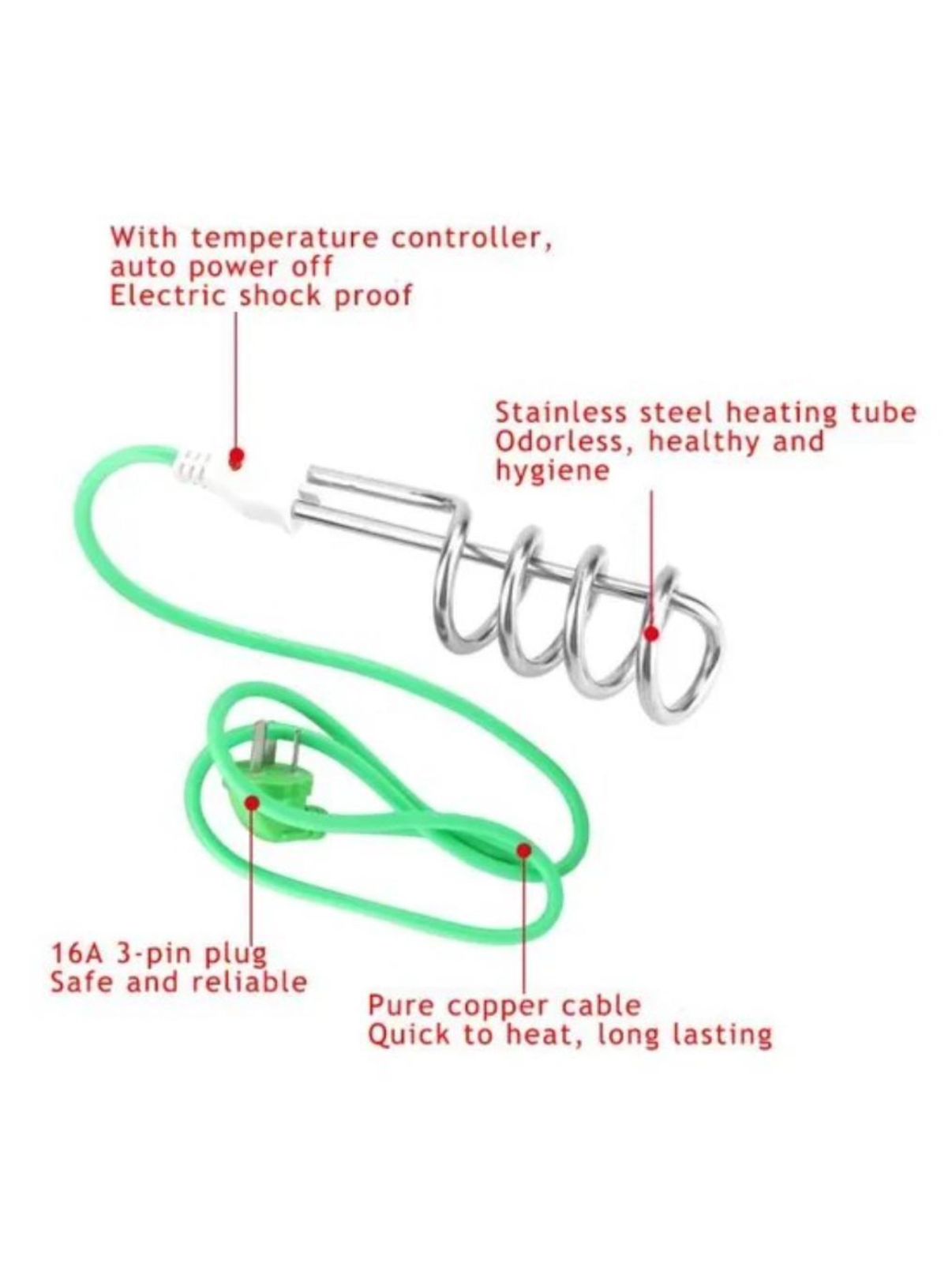 Shock Proof Imported Water Heating Rod